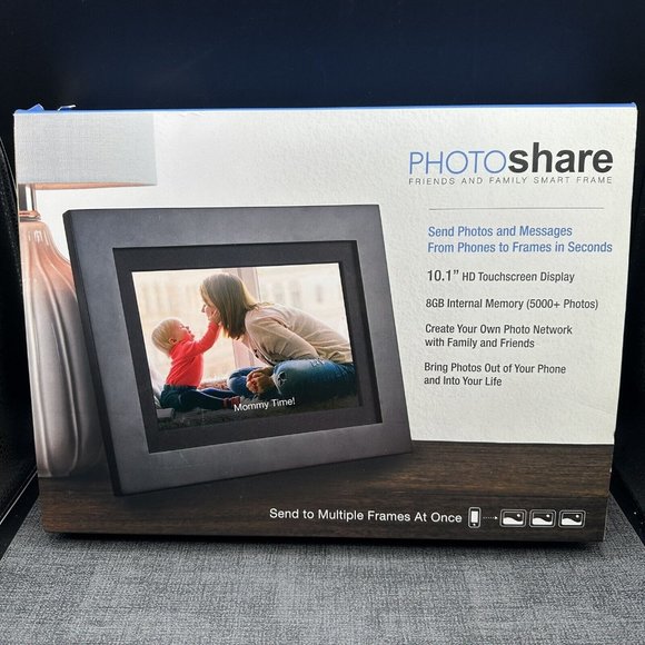 PhotoShare Simply Home Other - PhotoShare Digital Photo Frame WiFi Smart 10.1 Touchscreen 8GB 5000+Photos Video